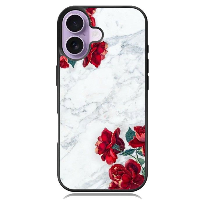 Marble With Roses iPhone 17 Case BC2061