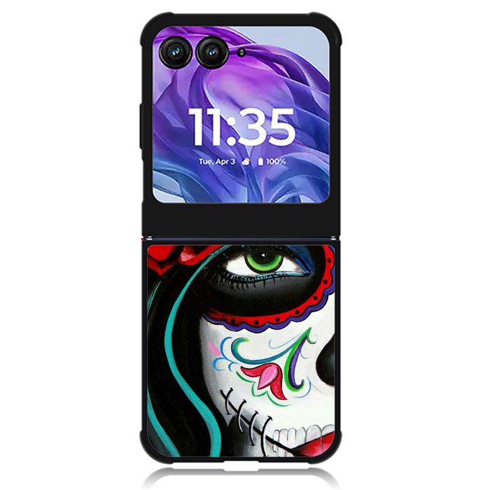 Sugar Skull Acrylic Paintin Motorola Moto Razr 2024 , Moto Razr 50 Case