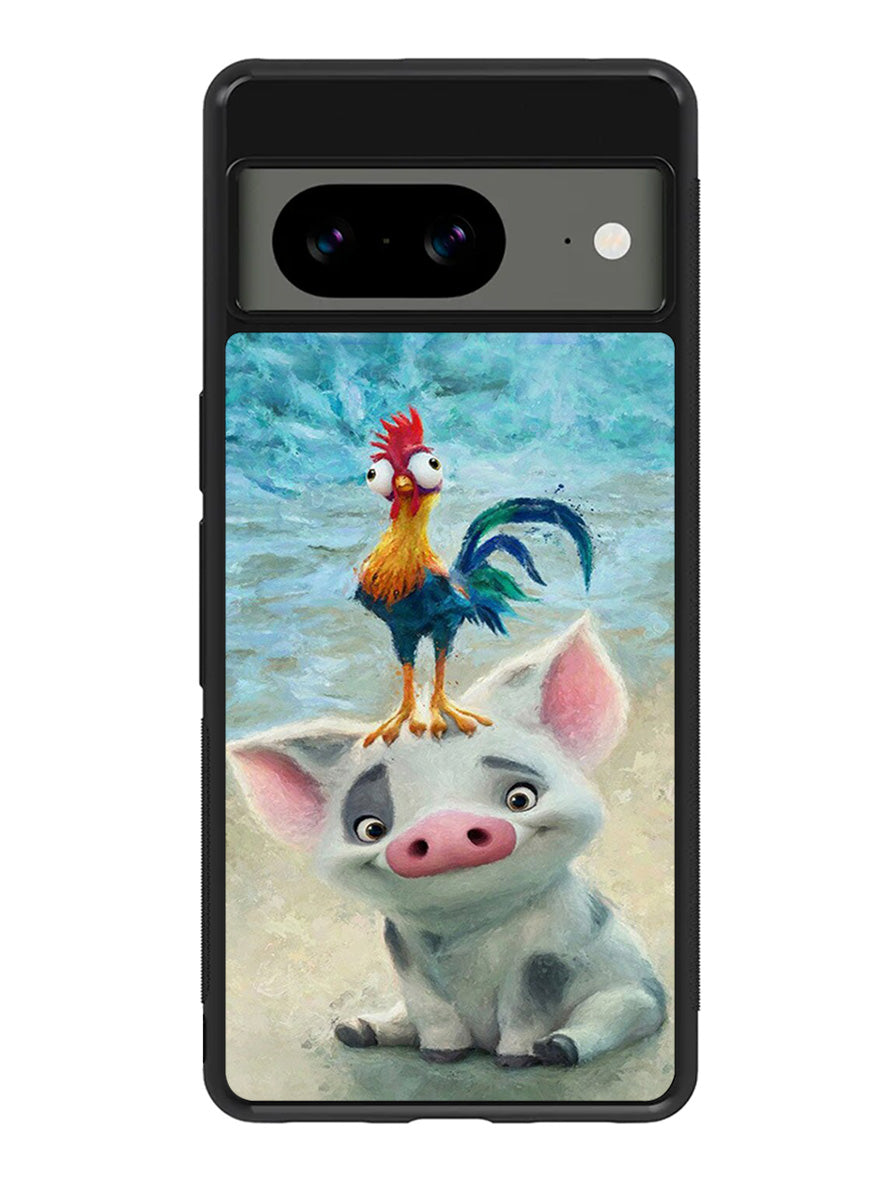 Moana Pua Pig Heihei Beach Google Pixel 8a Case