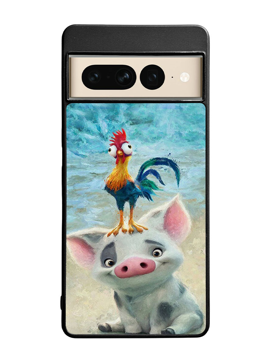 Moana Pua Pig Heihei Beach Google Pixel 7 Pro Case