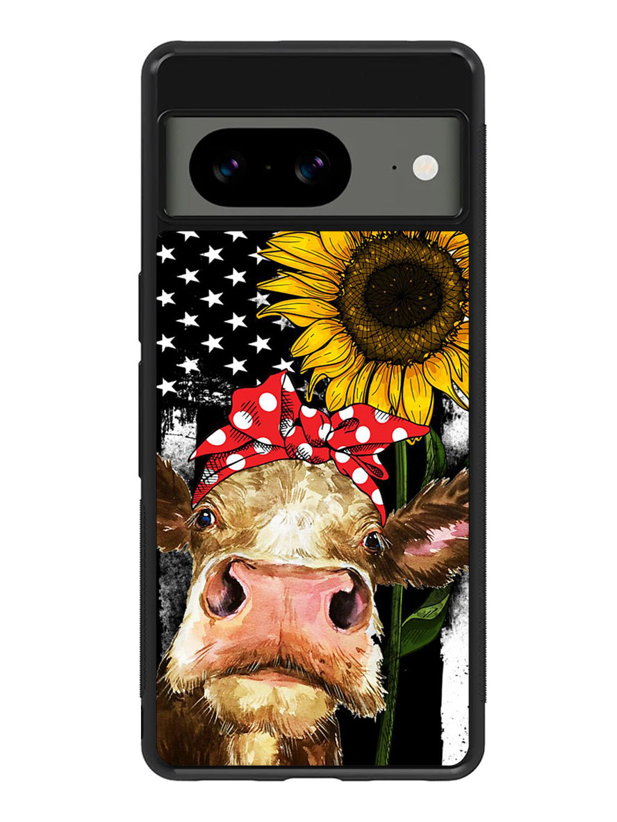 Cow With Tie SuNflower Google Pixel 8a Case