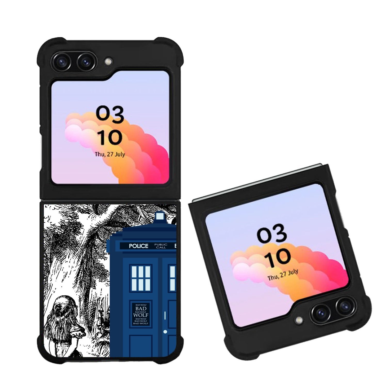 Alice In Wonderland Tardis Case Samsung Galaxy Z Flip 5 5G BC2775