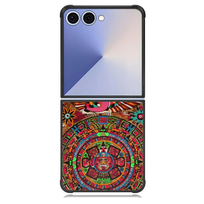 Aztec Calendar Wood Texture Samsung Galaxy Z Flip 7 Case BC2761