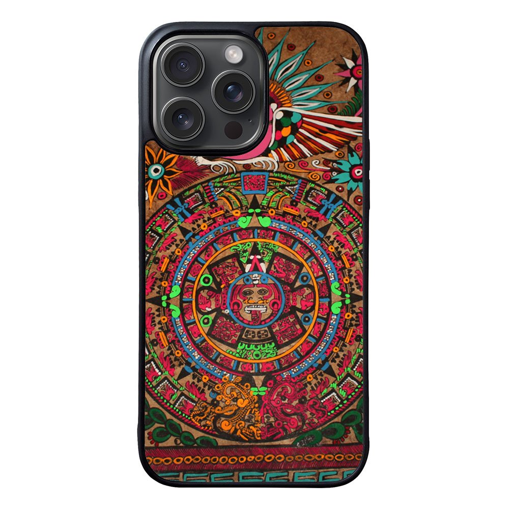 Aztec Calendar Wood Texture Case iPhone 15 Pro BC2761