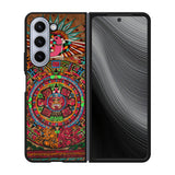 Aztec Calendar Wood Texture Case Samsung Galaxy z Fold 5 5G BC2761