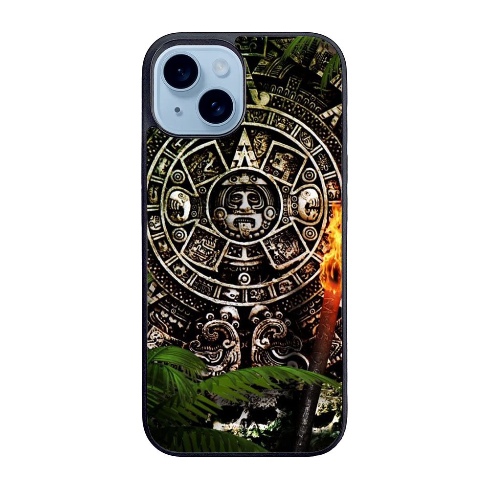 Aztec Calendar Texture WALLPAPER Case iPhone 15 Plus BC2760