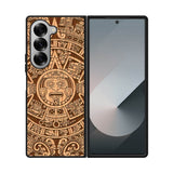 Stylized Aztec Calendar Wood Samsung Galaxy Z Fold 7 5G Case FE0601