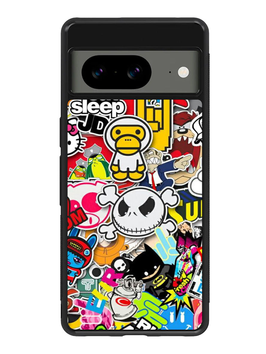 Stickerbomb Graffiti Art Collage Cool Google Pixel 8a Case