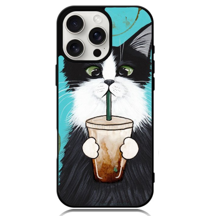 cute coffee cat Case iPhone 16 Pro BC2297