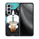 cute coffee cat Case Samsung Galaxy z Fold 5 5G BC2297
