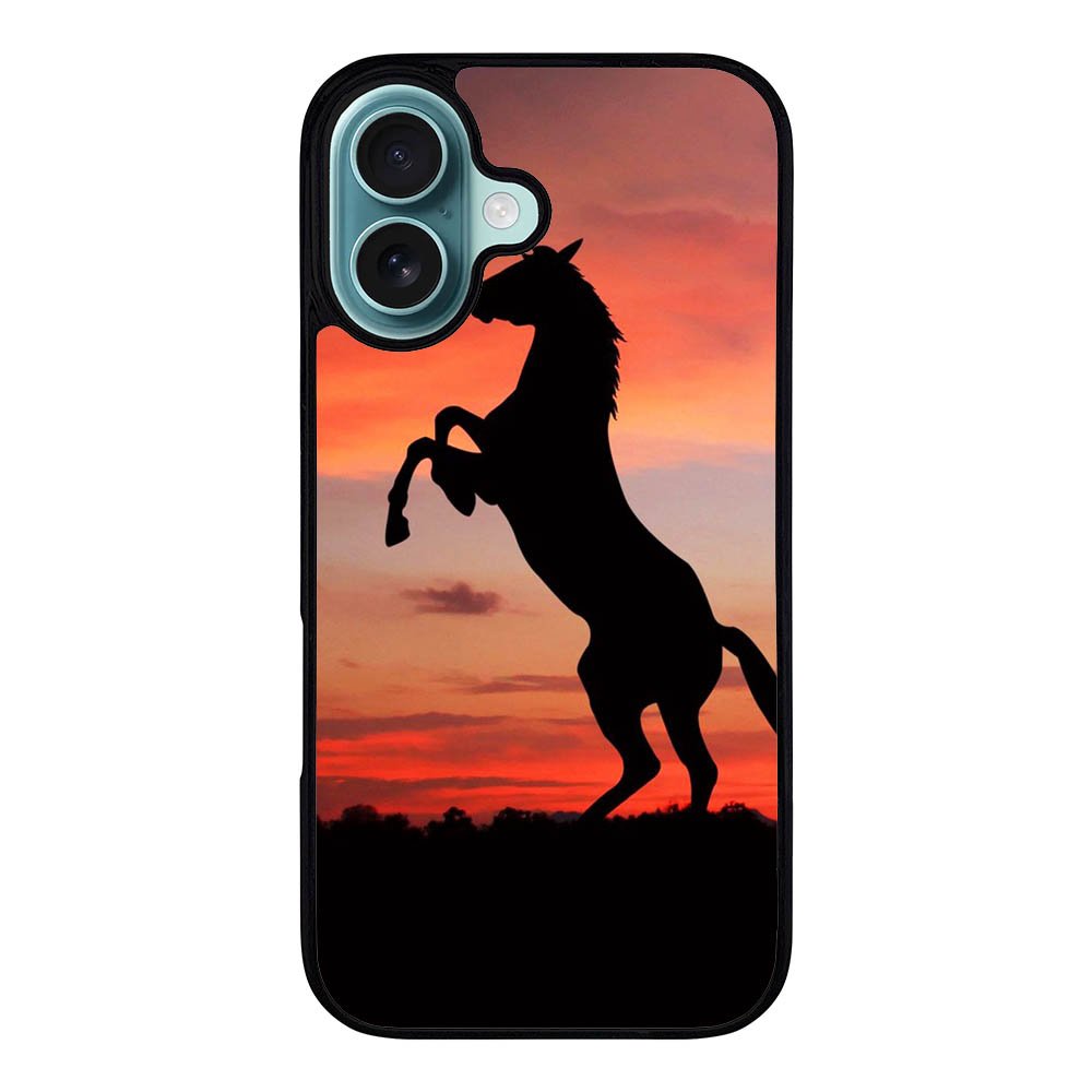 Horse Silhouette On Red Sunset Case iPhone 16 Plus BC2540