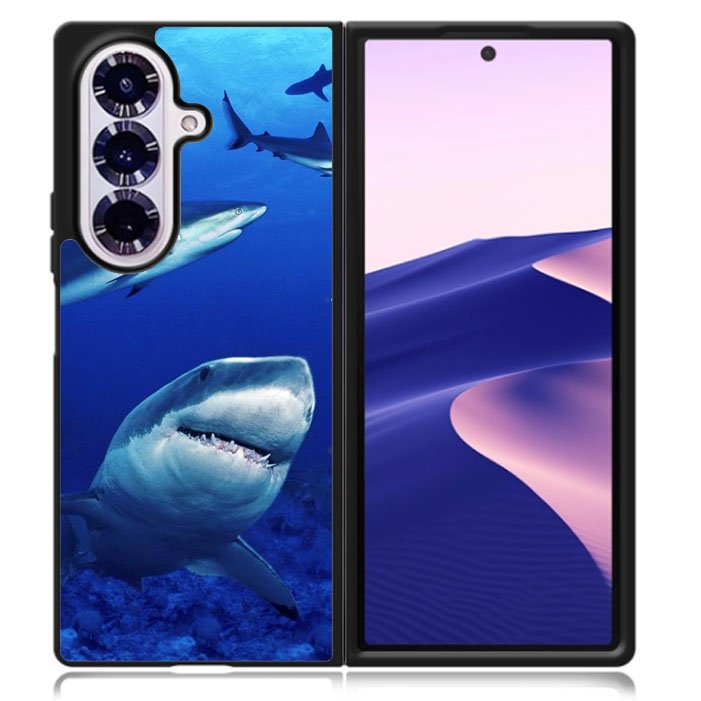 shark in water wallpaper Samsung Galaxy Z Fold 7 5G Case BC2545