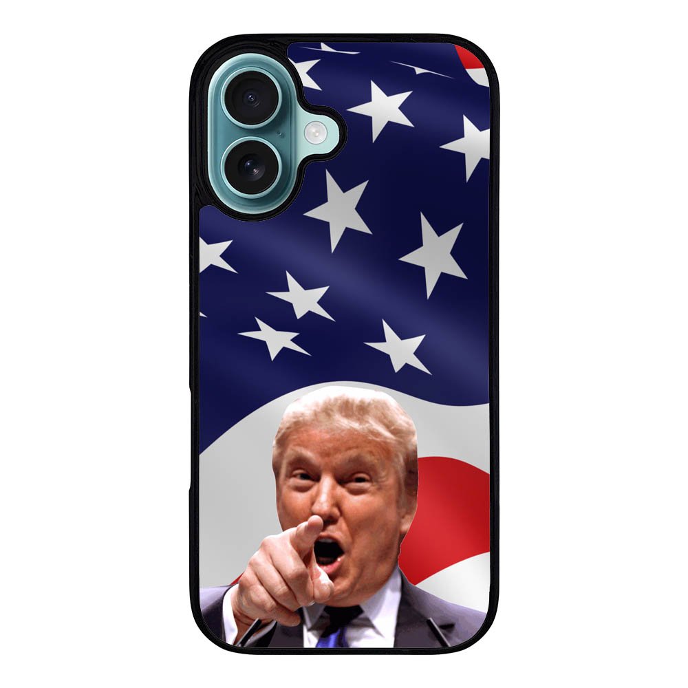 Donald Trump American Flag Background Case iPhone 16 Plus BC1618