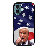 Donald Trump American Flag Background Case iPhone 16 Plus BC1618