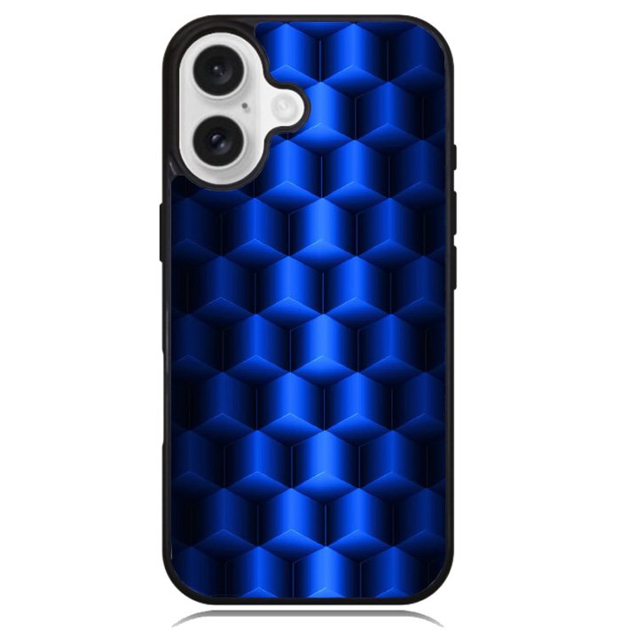 Abstract Blue Parallax Cubes Pattern Case iPhone 16 BC0072