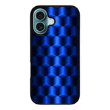 Abstract Blue Parallax Cubes Pattern Case iPhone 16 Plus BC0072
