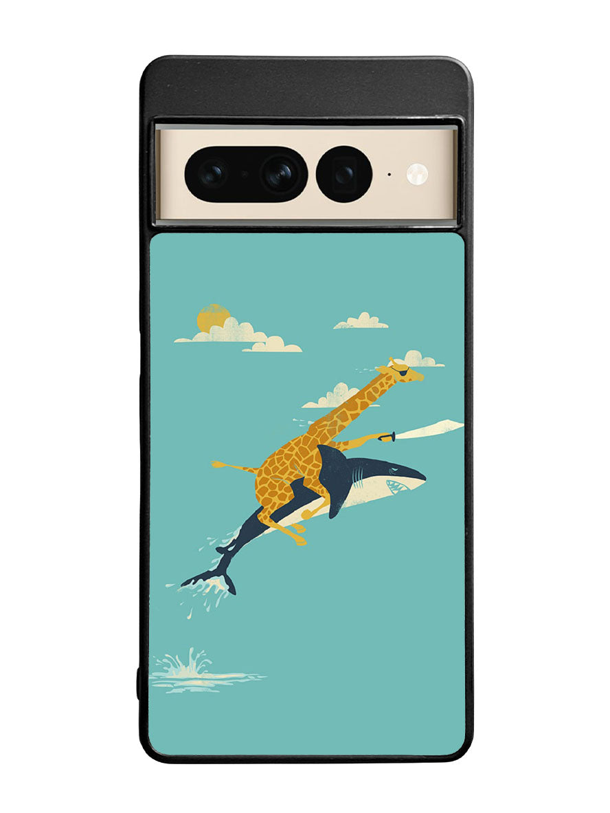 Black Friday offer Giraffe Riding Shark Google Pixel 7 Pro Case