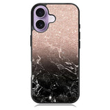 Modern rose gold ombre black marble iPhone 17 Case BC0027
