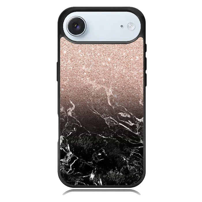 Modern rose gold ombre black marble iPhone 17 Air Case BC0027