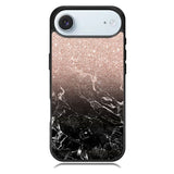 Modern rose gold ombre black marble iPhone 17 Air Case BC0027