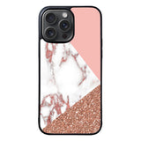 Mix Pink Marble and Gold Case iPhone 15 Pro Max BC0026