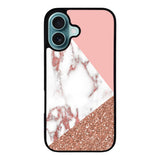 Mix Pink Marble and Gold Case iPhone 16 Plus BC0026