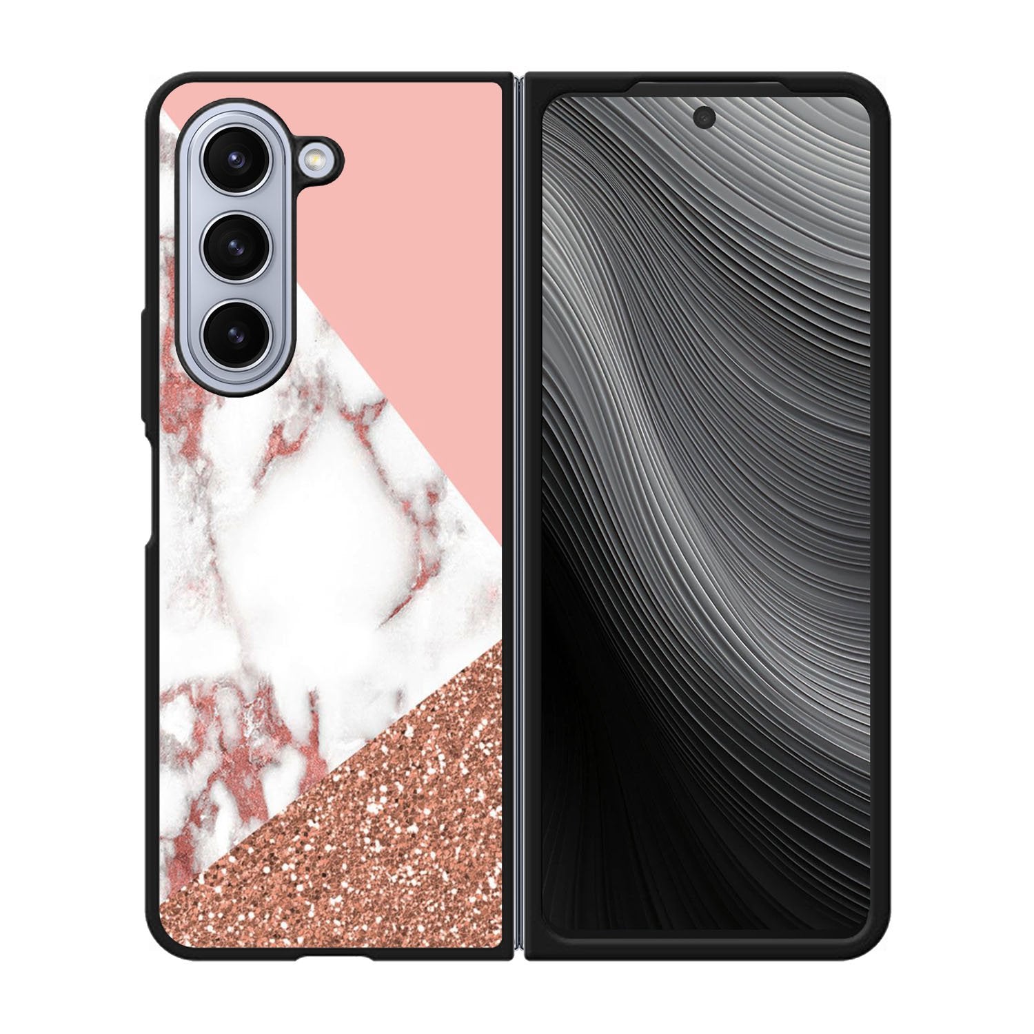 Mix Pink Marble and Gold Case Samsung Galaxy z Fold 5 5G BC0026