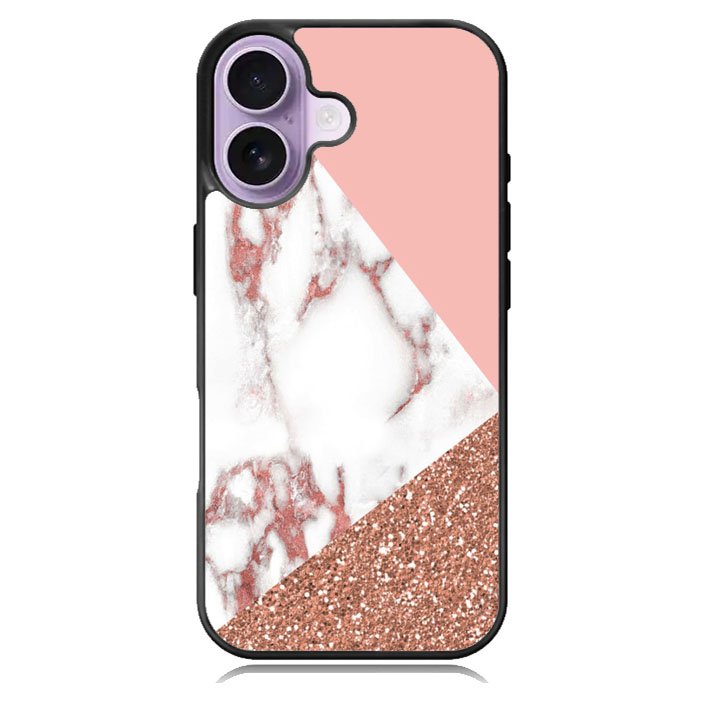 Mix Pink Marble and Gold iPhone 17 Case BC0026
