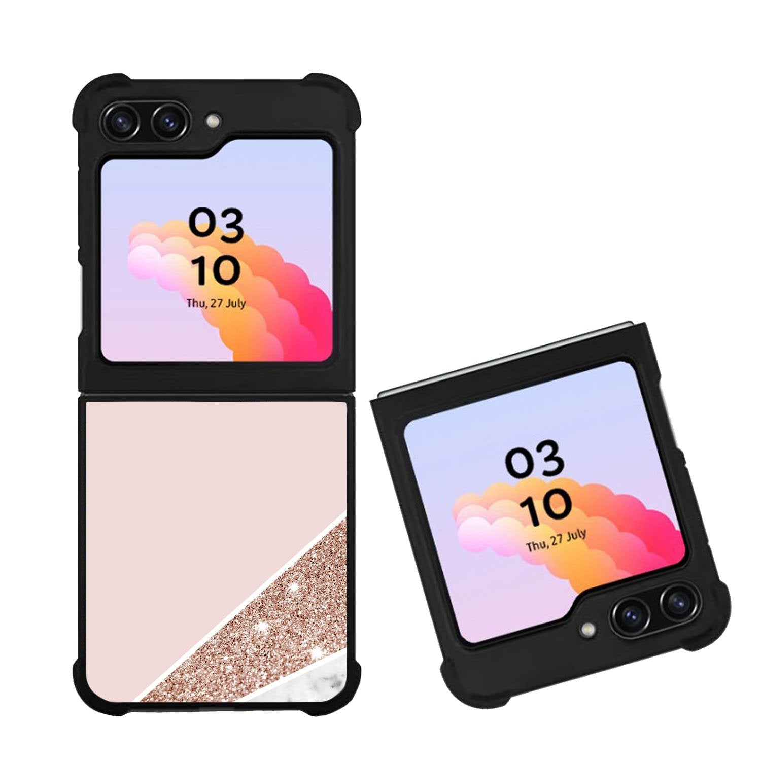 Pink Marble Glitter Case Samsung Galaxy Z Flip 5 5G BC0017