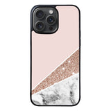 Pink Marble Glitter Case iPhone 15 Pro BC0017