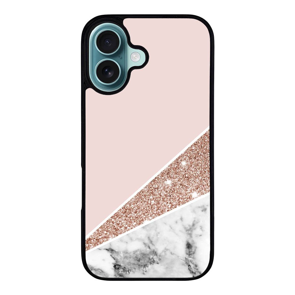 Pink Marble Glitter Case iPhone 16 Plus BC0017