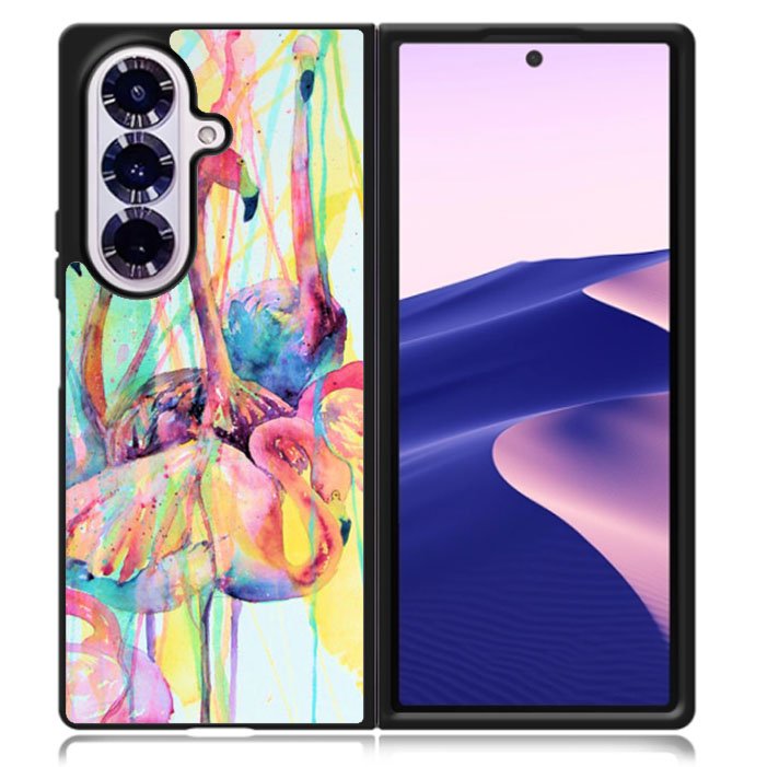 Pink Flamingo Watercolor Samsung Galaxy Z Fold 7 5G Case BC0016