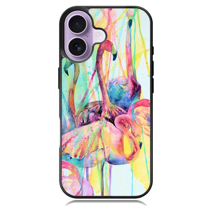 Pink Flamingo Watercolor iPhone 17 Case BC0016
