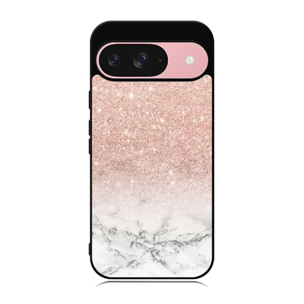 rose gold glitter ombre white marble Case Google Pixel 9 BC0020