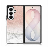 rose gold glitter ombre white marble Samsung Galaxy Z Fold 8 Ultra Case BC0020