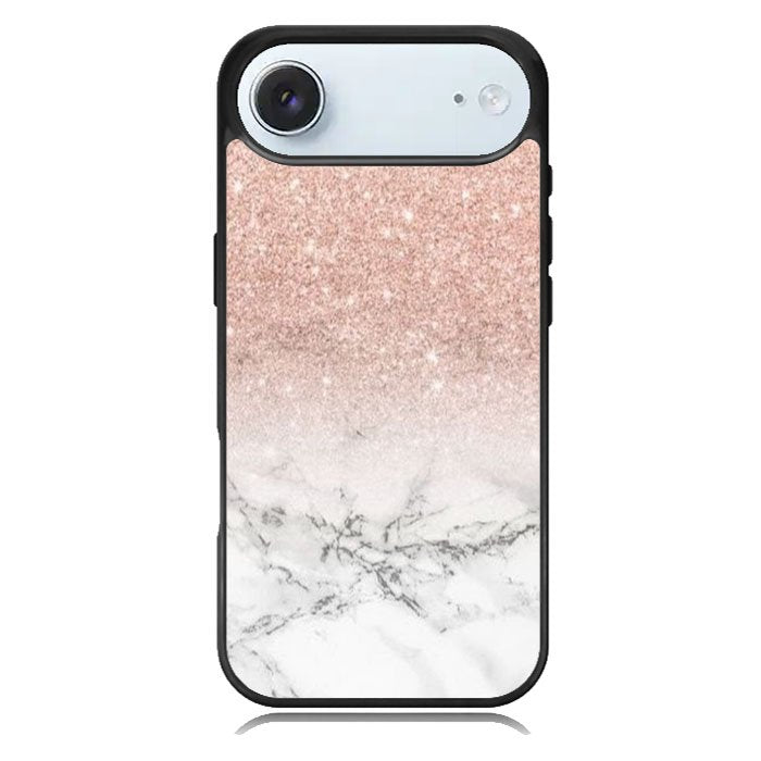 rose gold glitter ombre white marble iPhone 17 Air Case BC0020