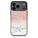 rose gold glitter ombre white marble iPhone 17 Pro Max Case BC0020