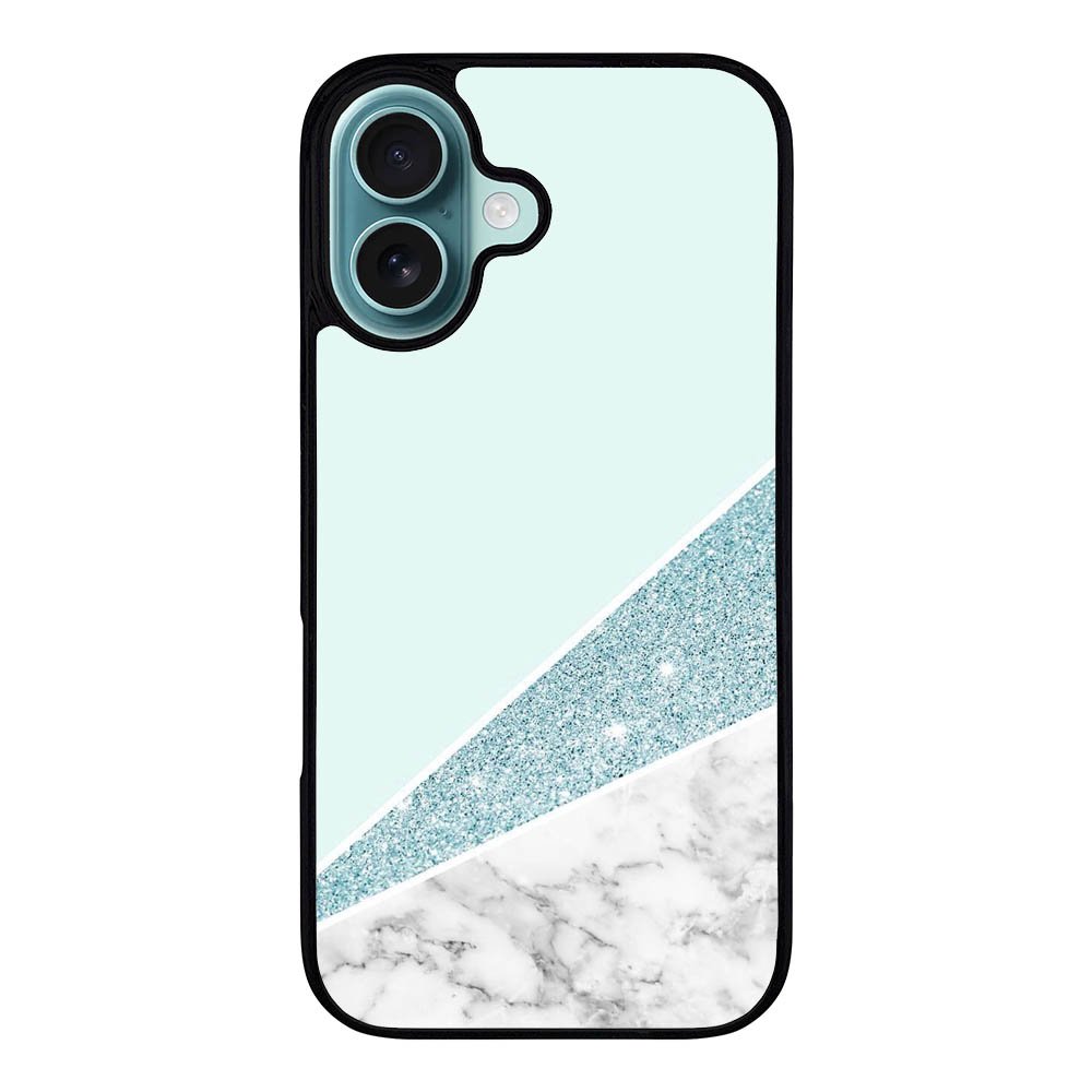 Glitter Marble Blue Case iPhone 16 Plus BC0033