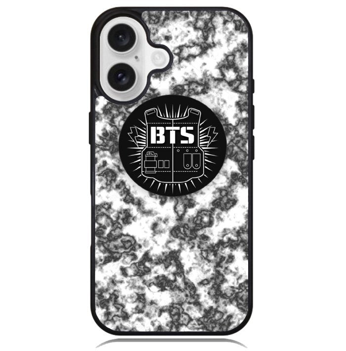 BTS Boyband logo Marble Case iPhone 16 BC2934