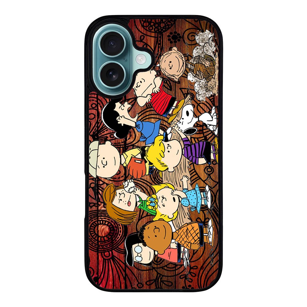Peanuts In Background Wood Art Case iPhone 16 Plus BC2977