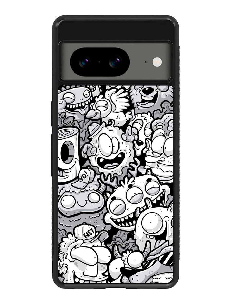 Doodle Art Cartoon Google Pixel 8a Case