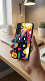 Cat Vibes Art Protective Case Compatible with iPhone, Samsung & Google Pixel YW0083