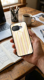 Yellow Pink Stripes Protective Case Compatible with iPhone, Samsung & Google Pixel YW0090