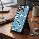 Skull Pattern Blue Protective Case Compatible with iPhone, Samsung & Google Pixel YW0101