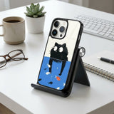 Cat And Fish Protective Case Compatible with iPhone, Samsung & Google Pixel YW0102