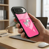 Zebra Art Pink Protective Case Compatible with iPhone, Samsung & Google Pixel YW0115