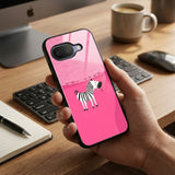 Zebra Art Pink Protective Case Compatible with iPhone, Samsung & Google Pixel YW0115