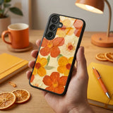 Flower Orange Art Protective Case Compatible with iPhone, Samsung & Google Pixel YW0134