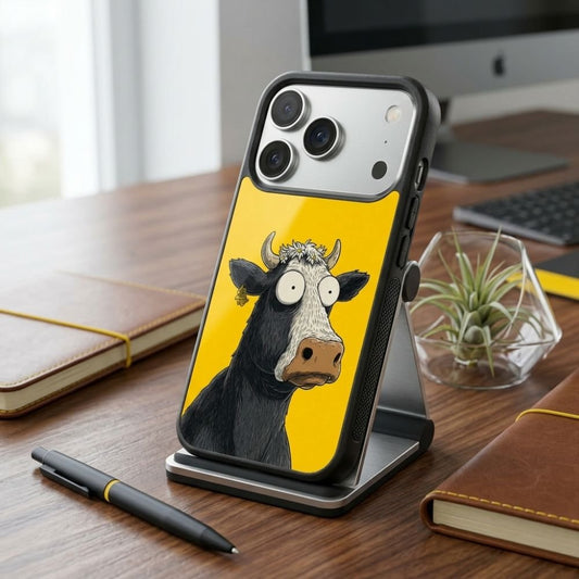 Confused Cow Protective Case Compatible with iPhone, Samsung & Google Pixel YW0137