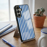 Blue Stripes Protective Case Compatible with iPhone, Samsung & Google Pixel YW0146